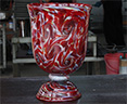 琉球ガラス　渦彩色花器　商品名「珊瑚」　作匠工房