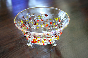 琉球ガラス/三つ足小鉢
