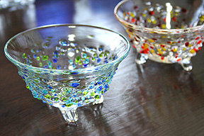 琉球ガラス/三つ足小鉢