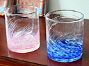 琉球ガラス/海蛍ロック桜グラスセット