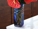 【琉球ガラス】青の海四角花瓶